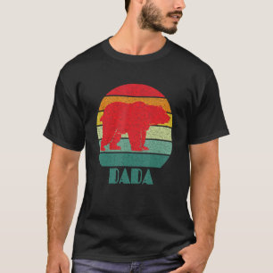 Mens Papa Bear Retro Sunset Best Dad Ever Vintage T-Shirt