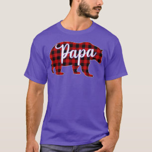 Mens Papa Bear Shirt Christmas Red Plaid Family Ma