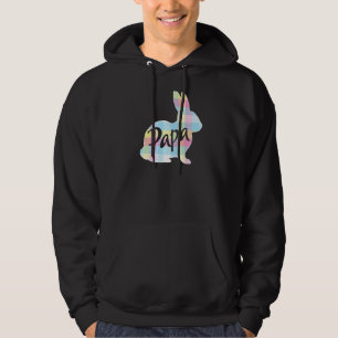 Mens Papa Bunny Rabbit Pastel Plaid Dad Grandpa Ea Hoodie
