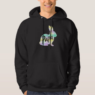 Mens Papa Bunny Rabbit Pastel Plaid Dad Grandpa Ea Hoodie