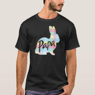 Mens Papa Bunny Rabbit Pastel Plaid Dad Grandpa Ea T-Shirt