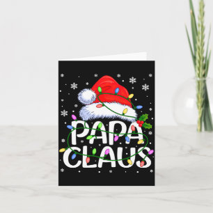 Mens Papa Claus Christmas Lights Long Sleeve  Card