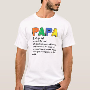 Mens Papa Definition Noun Nutrition Father's Day G T-Shirt
