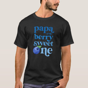 Mens Papa First Birthday Berry Sweet One Blueberry T-Shirt