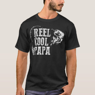 Mens Papa Fishing Reel Cool Papa T-Shirt