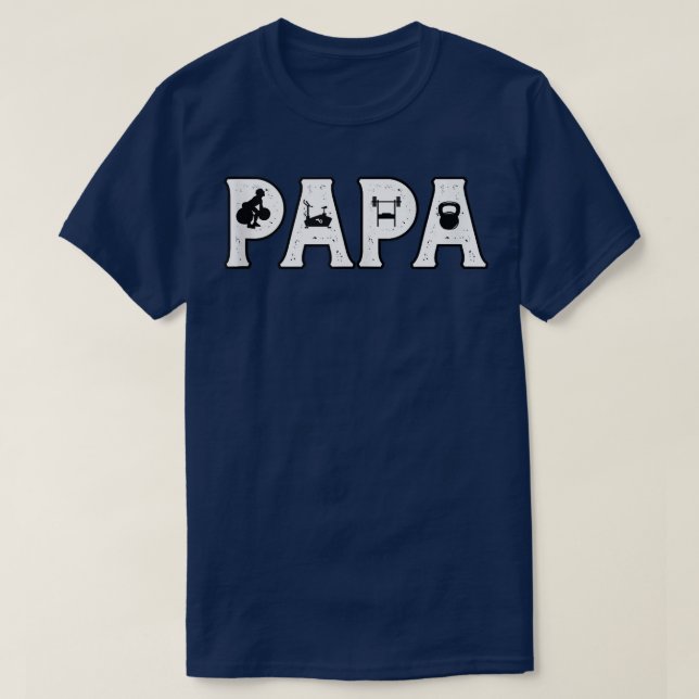 Mens Papa Gym Lover Dad  T-Shirt (Design Front)