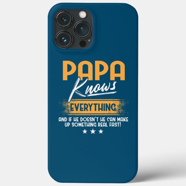Mens Papa Knows Everything Funny Father's Day  Case-Mate iPhone Case (Back)