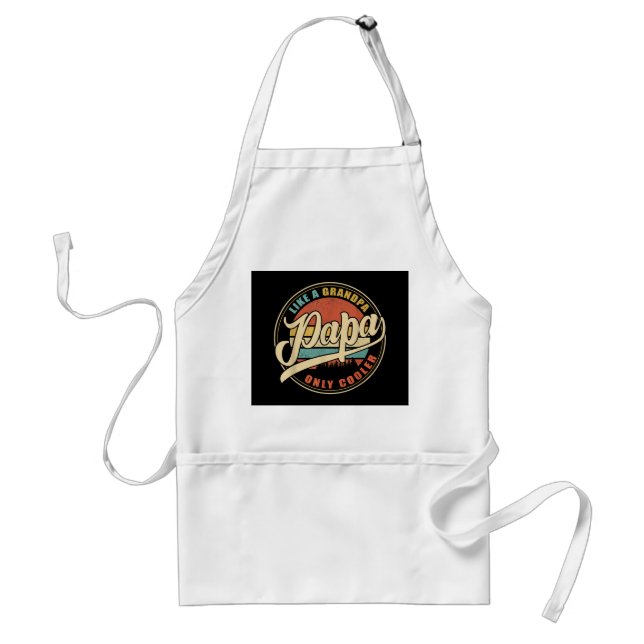 Mens PAPA like a Grandpa ONLY COOLER Funny Dad Pap Standard Apron (Front)