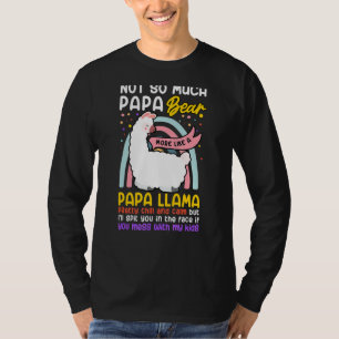 Mens Papa Llama Dad 1st Not Father Bear Spitting M T-Shirt