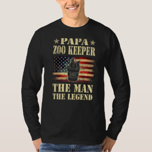 Mens Papa Zoo Keeper The Man The Legend Men Father T-Shirt