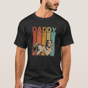 Mens Papillon Dog Retro Style Vintage Daddy Graphi T-Shirt