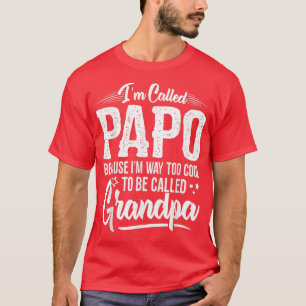 Mens Papo Teefrom Grandchildren Funny Grandfather  T-Shirt