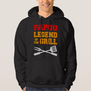 Mens Papou Legend Of The Grill Funny Grilling Hoodie