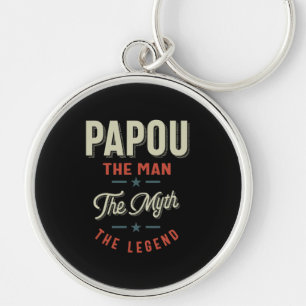 Mens Papou Shirt Gift: The Man The Myth The Legend Keychain