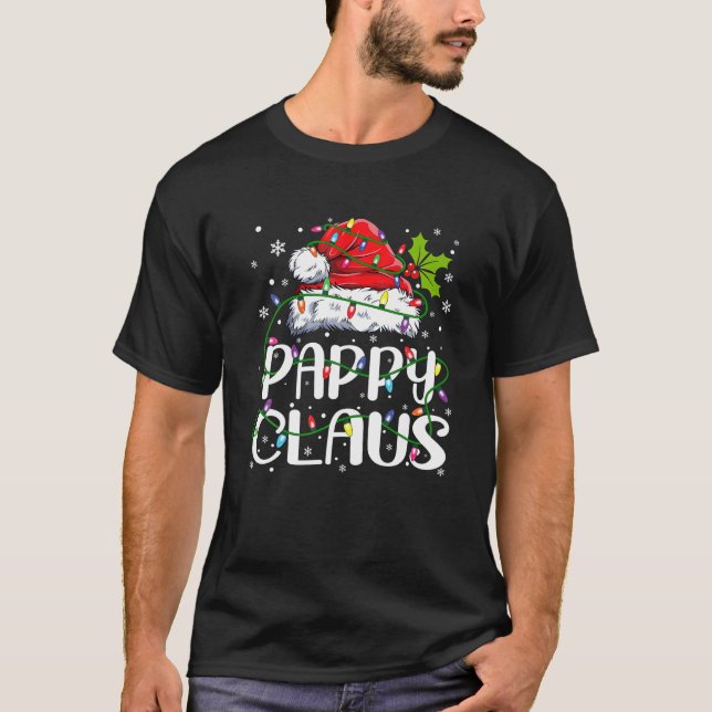 Mens Pappy Claus Christmas Santa Hat Matching Fami T-Shirt (Front)