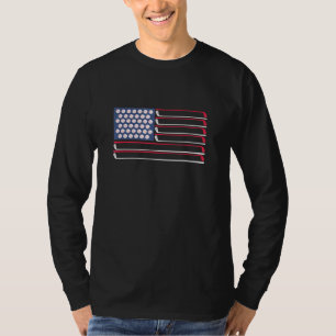 Mens Patriotic America Flag Golf 4th Of July Dad T-Shirt