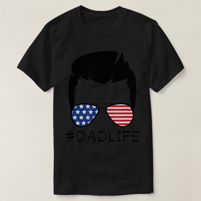 Mens Patriotic Dad 4th of July USA American Flag S T-Shirt (Design Front)