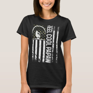 Mens Patriotic Flag Reel Cool Papaw For Daddy Husb T-Shirt