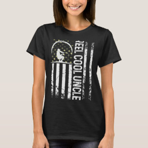Mens Patriotic Flag Reel Cool Uncle For Daddy Husb T-Shirt