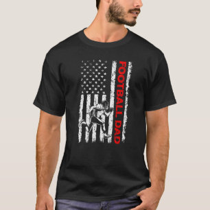 Mens Patriotic Football Dad American Flag Men Fath T-Shirt