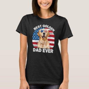 Mens Patriotic Golden Dad American Flag Golden Ret T-Shirt