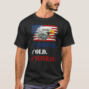 Mens Pawpaw Old Veteran American Eagle Flag Cool F T-Shirt