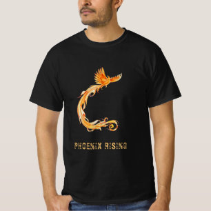 *~* Men's Peach Orange Burgundy Red Phoenix Flames T-Shirt