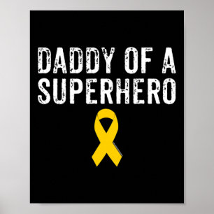 Mens Pediatric Childhood Cancer Awareness Daddy Of Poster