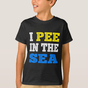 Mens pee in the sea funny ocean summer performance T-Shirt