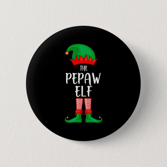 Mens Pepaw Elf Christmas Party Matching Family Gro 2 Inch Round Button (Front)