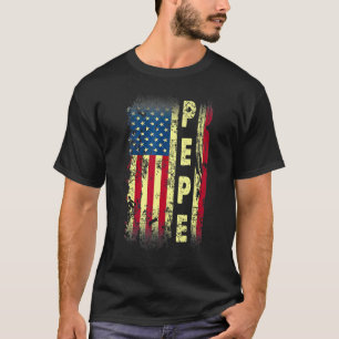 Mens Pepe Fathers Day Us American Flag Vintage T-Shirt