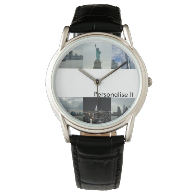 Mens Personalize It New York Custom Photo Watch (Front)