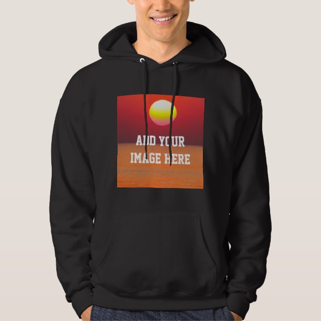 Mens Personalized Add Photo Logo Template Funny Hoodie (Front)