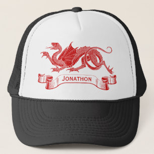 Men's Personalized Red Dragon Trucker Cap