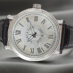 Men's Personalized Vintage Watch – Black Leather<br><div class="desc">Men's Personalized Vintage Watch – Black Leather & Roman Dial – Wedding, Anniversary, Couple's Gift for Him. Capture time, capture love. Discover the ultimate statement piece for him: our Personalized Men's Vintage Black Leather Watch. This isn't just a watch; it's a timeless symbol of connection, designed to be a cherished...</div>