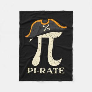 Mens pi-rate day mathematician math geek pirate fleece blanket