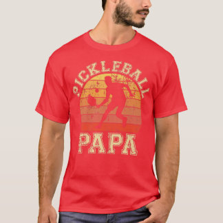 Mens Pickleball Papa Funny Love Pickleball Player T-Shirt
