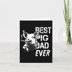 Mens Pig Fathers Day Vintage Style Animal Card
