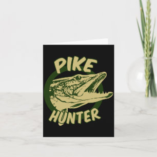 Mens pike hunter _ northern pike fish lovers gift card