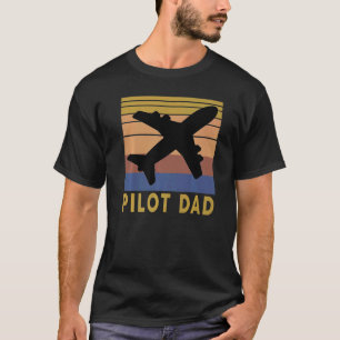 Mens Pilot Dad Vintage Airplane Dad Aviation T-Shirt