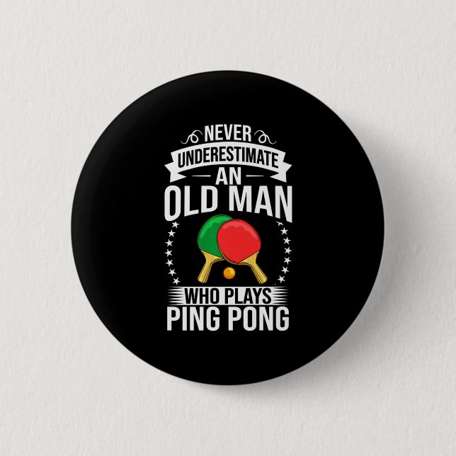 Mens Ping Pong Table Tennis Player Balls Paddle Ga 2 Inch Round Button (Front)