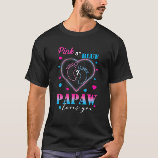 Mens Pink Or Blue Papaw Loves You | Baby Gender Re T-Shirt