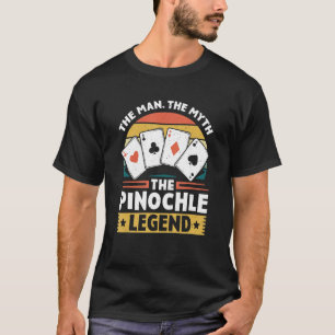 Mens Pinochle Legend Card Game Pinochle Vintage T-Shirt