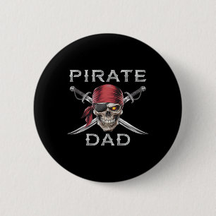Mens Pirate Dad 2 Inch Round Button