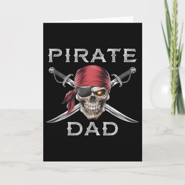 Mens Pirate Dad  Card (Front)