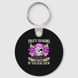 Mens pirate grandma caribbean captain grandmother keychain