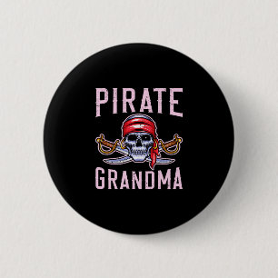 Mens pirate grandma grandmother granny pirate 2 inch round button