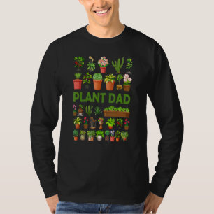 Mens PLANT DAD Potted Houseplants Succulent Cactu T-Shirt