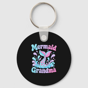 Mens playful mermaid tail with water splashes keychain