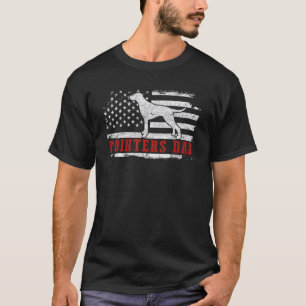 Mens Pointers Dad Distressed American Flag Patriot T-Shirt